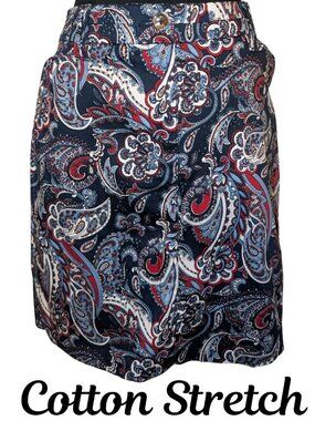 Charter Club Paisley Skort (Skirt + Short) Stretch Cotton